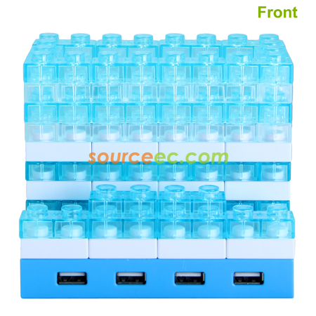 Customization Gattola 5-In-1 Large Brick Pen Holder/USB Hub, Lighting Effect Corporate Gifts