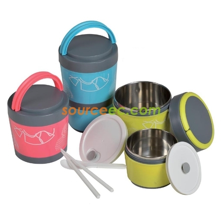 Stainless Steel Container with Two Boxes