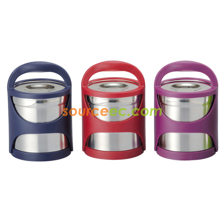 Double Layer with Color Handle Lunch Box