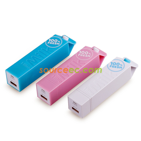 Customization 2600mAh Milk Shape Phone Charger Corporate Gifts
