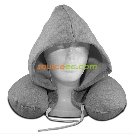 Customization U Shape Travel Neck Pillow with Hoodie Corporate Gifts