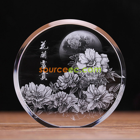 Laser Inter-engrave Crystal Trophy