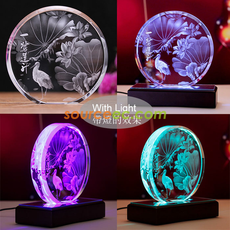 Customization Laser Inter-engrave Crystal Trophy Corporate Gifts