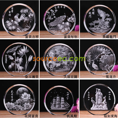 Customization Laser Inter-engrave Crystal Trophy Corporate Gifts