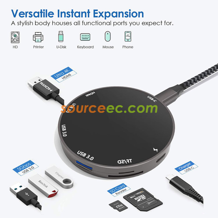 Customization 8-in-1 Wireless Charger with Hub Corporate Gifts