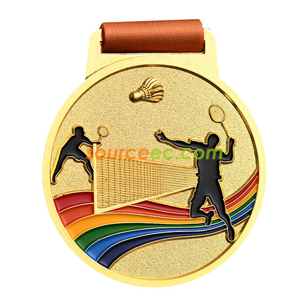 Colorful Badminton Medal