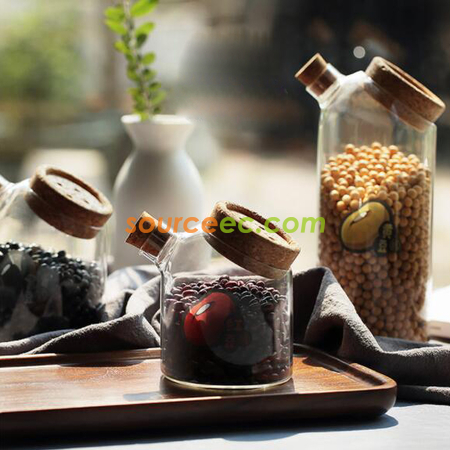 Customization Glass Sealed Jar With Cork Stopper Corporate Gifts