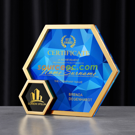 Customization Metal Hexagonal Geometric Trophy Corporate Gifts