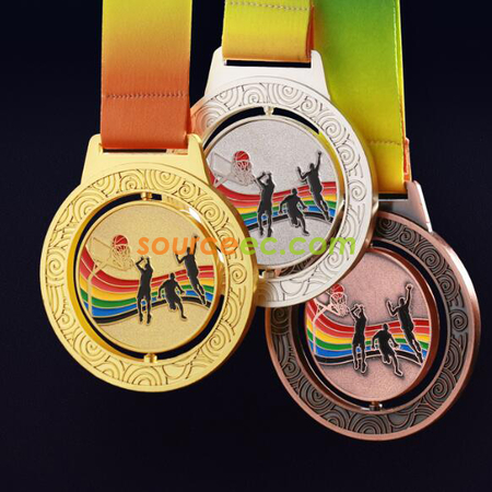 Customization Rotating basketball Medal Corporate Gifts