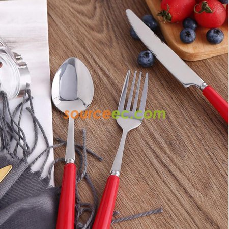 Customization Stainless Steel Tableware With Ceramic Handle Corporate Gifts