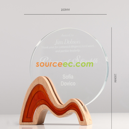 Customization Wooden Crystal Trophy Corporate Gifts