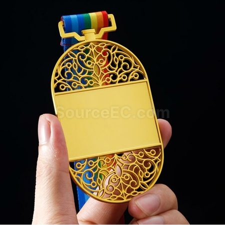 Customization Vintage Hollowed Out Classical Metal Commemorative Medal Corporate Gifts