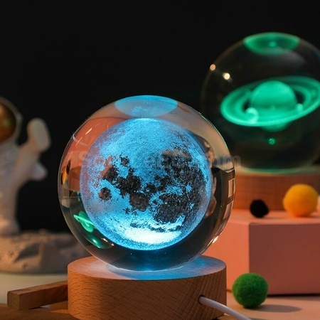 Customization 3D Engraved USB Colorful Crystal Ball Light Corporate Gifts