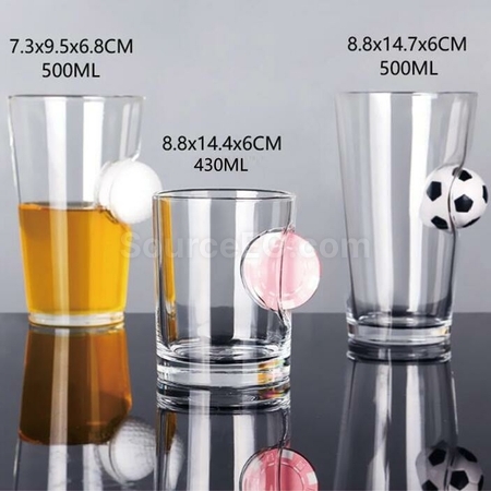 Customization Creative Shape Inlaid Ball Beer Glass Mug Corporate Gifts