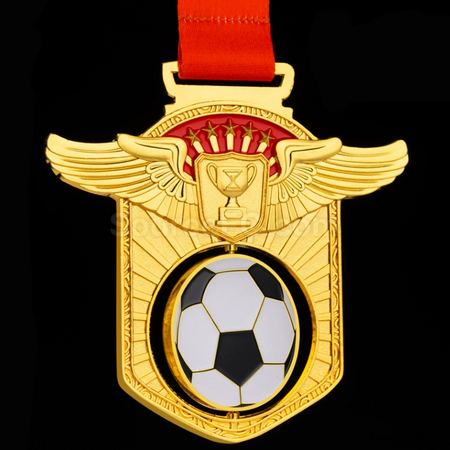 Customization Football Hollow Rotating Medal Corporate Gifts