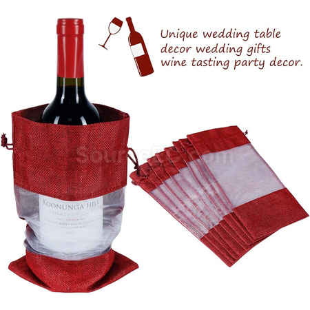 Customization Window Linen Wine Bag Corporate Gifts