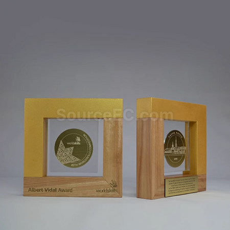 Customization Crystal Solid Wood Trophy Corporate Gifts