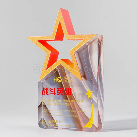 Customization Colorful Five-Star Crystal Trophy Corporate Gifts