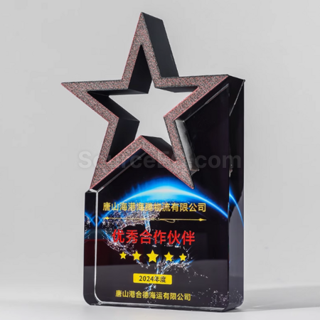 Customization Colorful Five-Star Crystal Trophy Corporate Gifts
