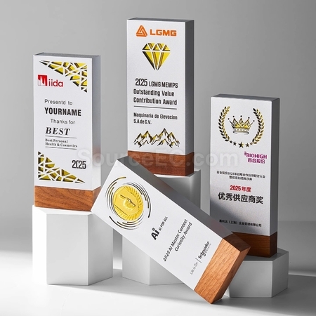 Customization Solid Wood Metal Trophy Corporate Gifts
