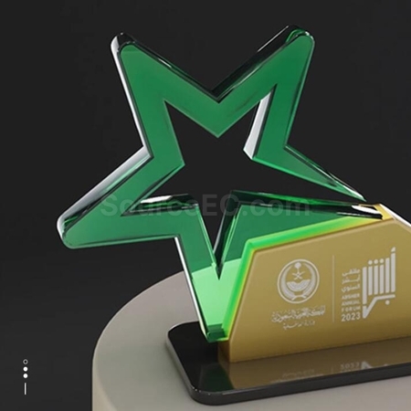 Customization Green Star Crystal Acrylic Trophy Corporate Gifts