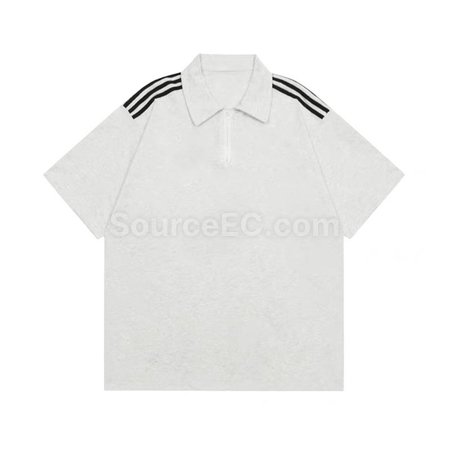 Customization Striped Zippered Polo Shirt Corporate Gifts