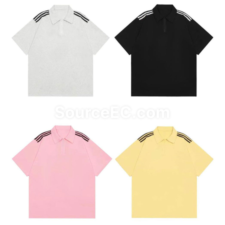 Customization Striped Zippered Polo Shirt Corporate Gifts