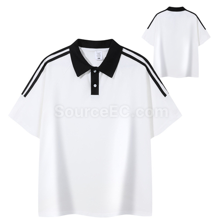 Customization Color-Blocked Three-Striped Polo Shirt Corporate Gifts