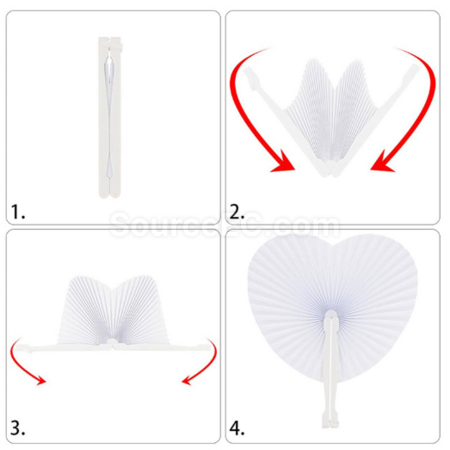 Customization Heart - shaped folding fan Corporate Gifts