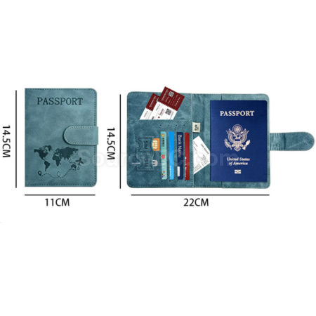 Customization RFID Anti-theft PU Magnetic Snap Passport Cover Corporate Gifts