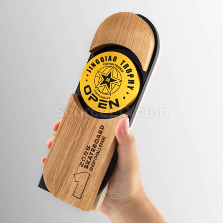 Customization Creative Solid Wood Metal Commemorative Trophy Corporate Gifts