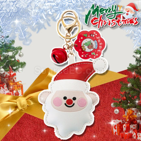 Customization PU Christmas Keychain Pendant Corporate Gifts