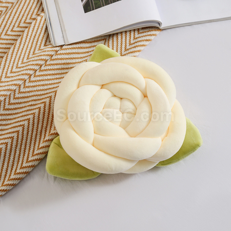 Knitted And Knotted Rose Cushion