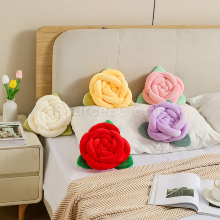 Customization Knitted And Knotted Rose Cushion Corporate Gifts