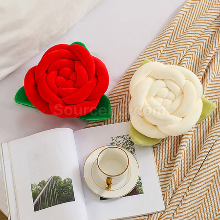 Customization Knitted And Knotted Rose Cushion Corporate Gifts
