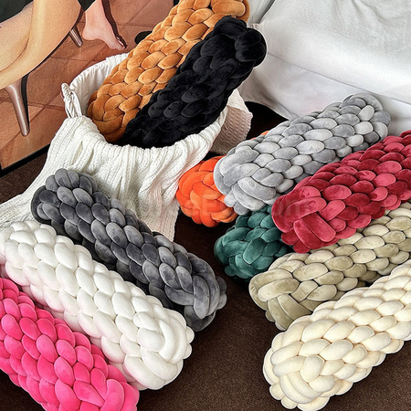 Customization Knitted Long Twisted Braid Sofa Cushion Corporate Gifts