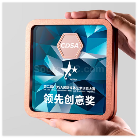 Customization Square Metal Crystal Trophy Corporate Gifts