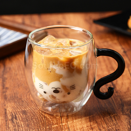 Customization Cat Double-walled Glass Cup Corporate Gifts