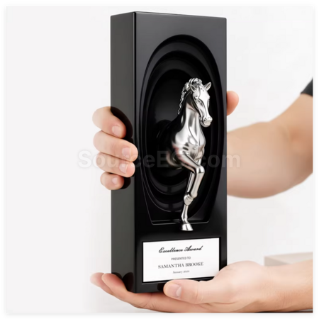 Customization Year of the Horse Metal Crystal Award Trophy Corporate Gifts