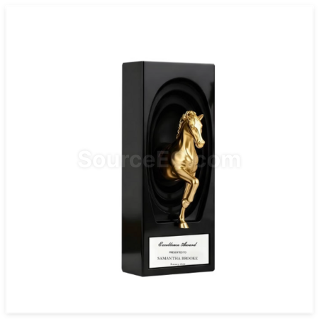 Customization Year of the Horse Metal Crystal Award Trophy Corporate Gifts