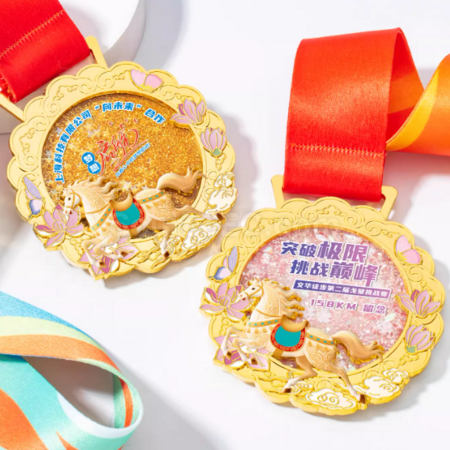 Customization Customized Horse Year Metal Quicksand Medal Corporate Gifts