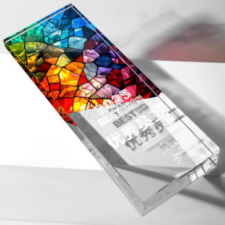 Customization Retro Laser Lridescent Crystal Trophy Corporate Gifts