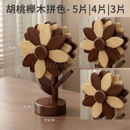 Customization Sunflower Wooden Heat-Resistant Mat Corporate Gifts