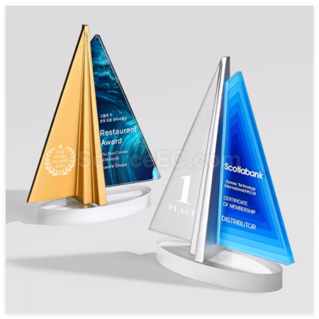 Customization Creative Sailboat Crystal Trophy Corporate Gifts
