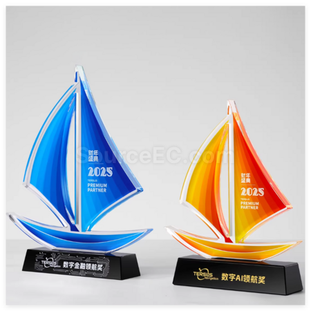 Customization Sailing Crystal Trophy Corporate Gifts