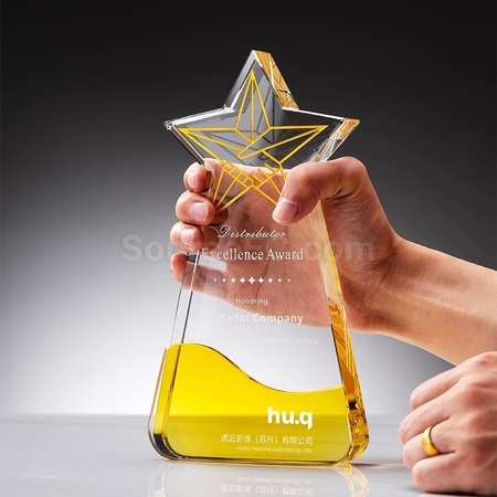 Customization Five-pointed star crystal trophy Corporate Gifts