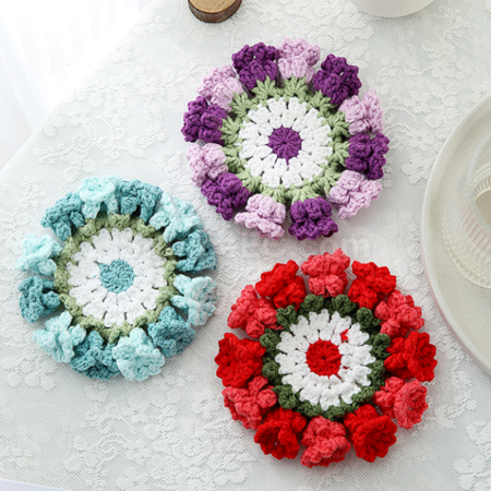 Customization Woven flower cup mat Corporate Gifts