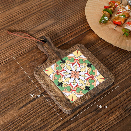 Customization Ceramic solid wood cup Coaster Corporate Gifts