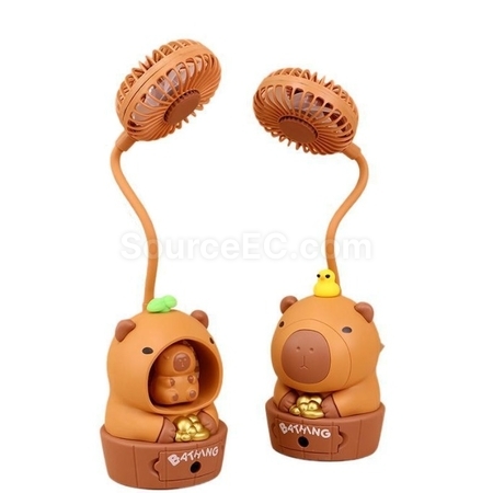 Cartoon Pencil Sharpener USB Rechargeable Mini Fan