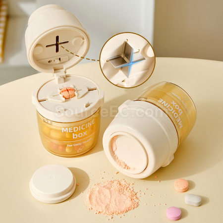 Multi-Function Pill Case With Self-Contained Cup